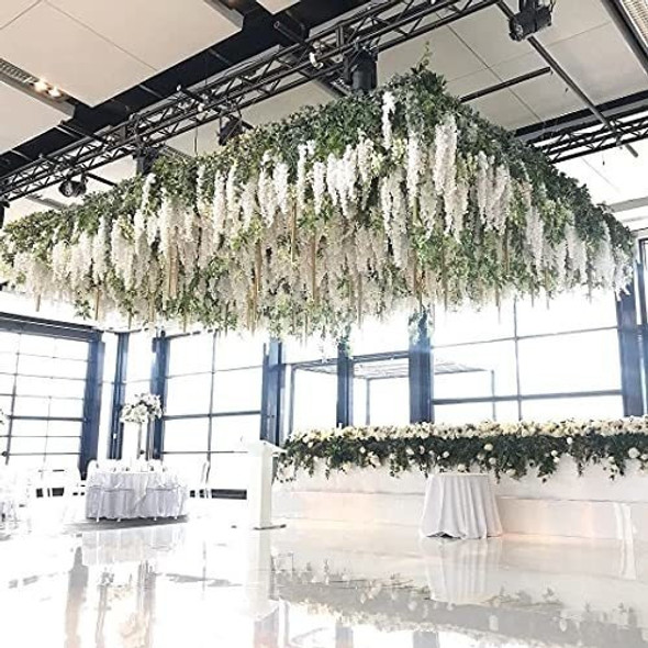6 Guirnaldas De Flores De Vid Artificiales - Blanco 1 6 Guirnaldas De Flores De Vid Artificiales - Blanco 1