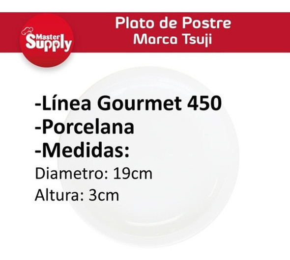 Set X30 Plato Postre 19cm Tsuji Porcelana Linea 450 Primera 1 Set X30 Plato Postre 19cm Tsuji Porcelana Linea 450 Primera 1