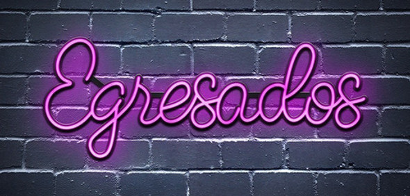 Cartel Neón Led Leyenda   Egresados  25 Cm De Altura 1