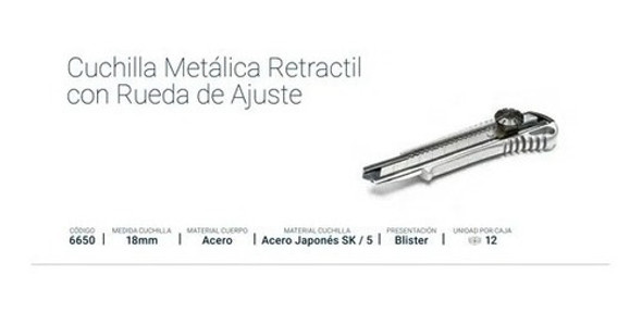 Cutter Cuchilla Metalica Regulable Bremen 6650 18mm 1 Cutter Cuchilla Metalica Regulable Bremen 6650 18mm 1