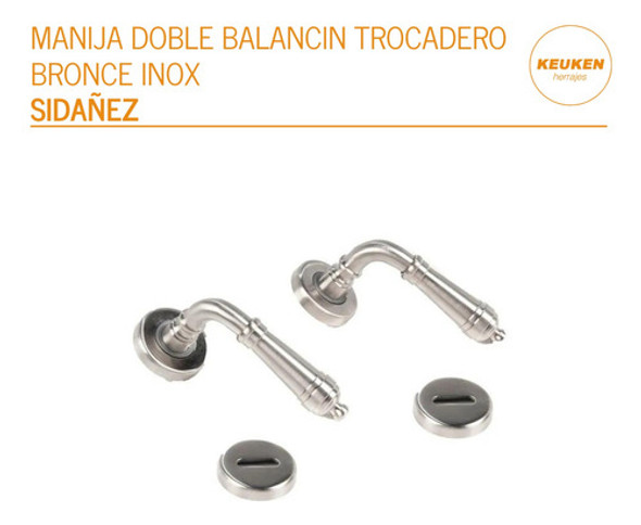 Manija Picaporte Doble Balancin Trocadero Bronce Inox 1 Manija Picaporte Doble Balancin Trocadero Bronce Inox 1