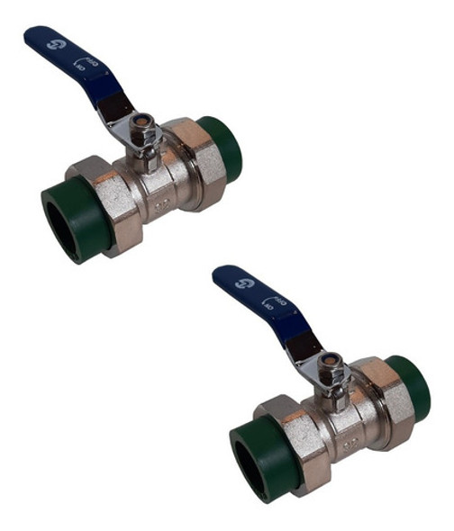 X2 Válvula Esférica Agua Fusion 25mm Con Doble Media Union 0 X2 Válvula Esférica Agua Fusion 25mm Con Doble Media Union 0