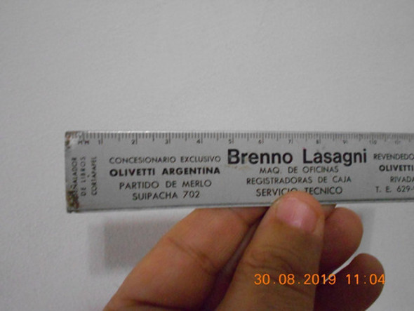 Regla Metalica Con Publicida Y Calendario Año 1969 1 Regla Metalica Con Publicida Y Calendario Año 1969 1
