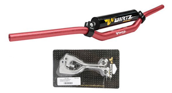 Manubrio W3d Rojo + Manijas Honda Crf 450 02-03 Wirtz 0