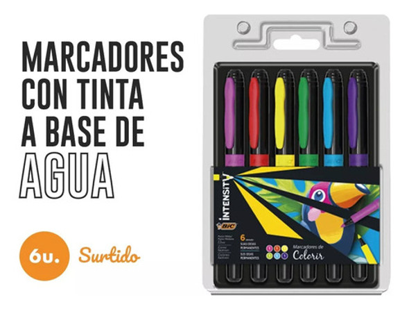 Marcadores De Colores Bic Intensity Lettering X 6 Unidades 1 Marcadores De Colores Bic Intensity Lettering X 6 Unidades 1