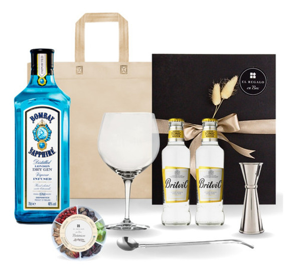 Caja Regalo Gin Bombay Sapphire + Agua Tónica + Copa Y Más! 0 Caja Regalo Gin Bombay Sapphire + Agua Tónica + Copa Y Más! 0