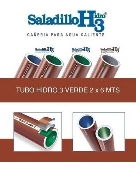 Caño H3 Verde 2 X 6 Mtrs Hidro 3 Saladillo 1