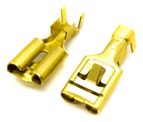 10 Terminales Ficha Pala Hembra 9.5mm Traba Cable 4-6mm2 0