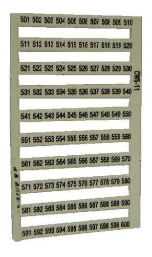 Plancha Numeros 501-600 Zoloda (1 Juegos) Cw-5-11 0