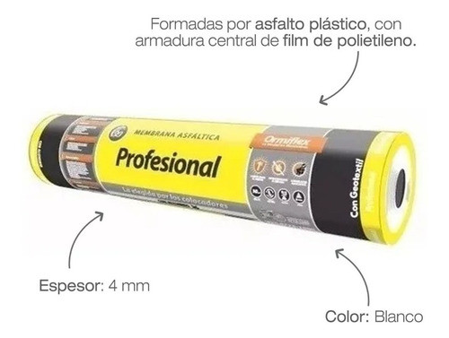 Membrana Asfáltica Profesional Con Geotextil Expuesto 40kg 1