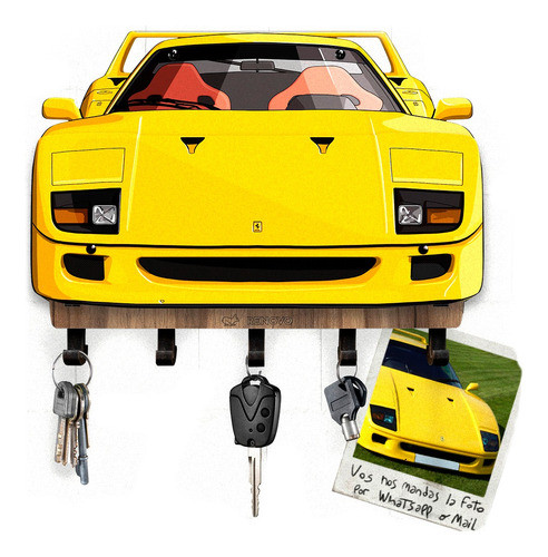 Portallaves Ferrari F40 Auto Clasico Color A Eleccion 0
