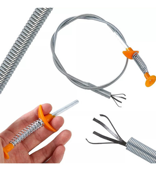 Destapa Caños Cocina Ducha Pelos Desagüe Con Agarre Grasera 0