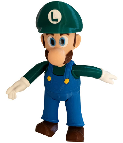 Luigi Impreso En 3d Multicolor. Articulado. 19cm De Alto 1