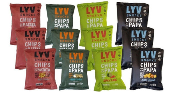 Combo Chips Artesanales Kettle Lyv Snacks X 12 Unidades 0