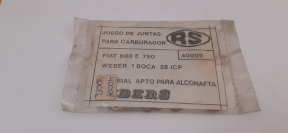 Juntas De Carburador Fiat 600 E 750 Weber 1 Boca 28 Icp  Rs 0 Juntas De Carburador Fiat 600 E 750 Weber 1 Boca 28 Icp  Rs 0