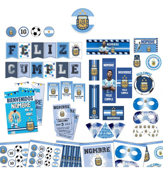 Kit Imprimible Argentina Selección Messi Personalizado 0