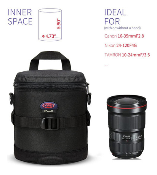 Estuche Para Lente De Camara Dslr Canon 16-35mm F2.8 Negro 1 Estuche Para Lente De Camara Dslr Canon 16-35mm F2.8 Negro 1