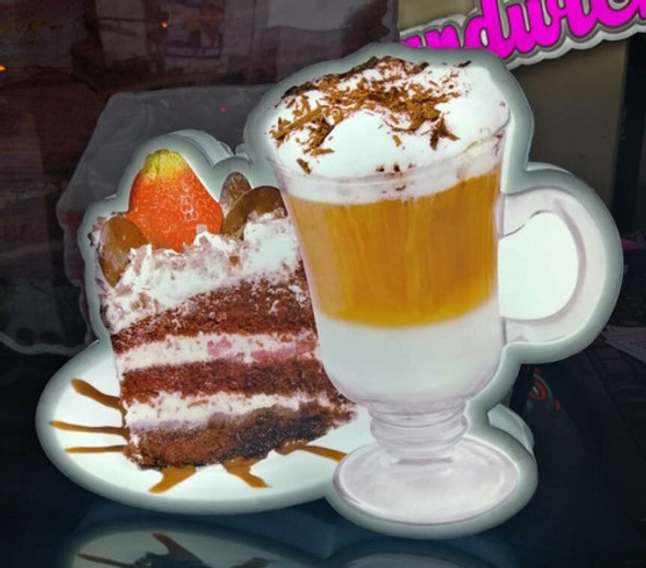 Cartel Corpóreo Capuchino Polifan Iluminación Led 1