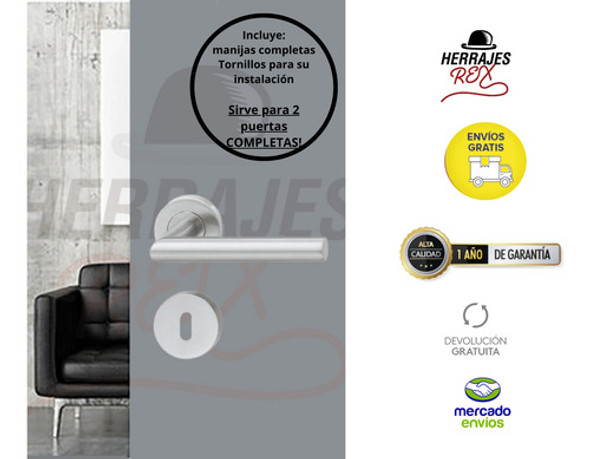 Manija Puerta Acero Inoxidable Toshi Doble Reforz Acero .x2! 1 Manija Puerta Acero Inoxidable Toshi Doble Reforz Acero .x2! 1