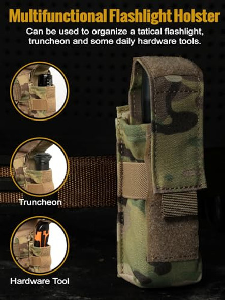 Funda Para Linterna Tactica Molle 1000d Camuflaje 1