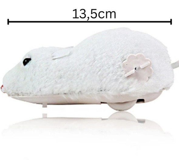 Juguetes Para Gatos Ratón Blanco Peluche Mecanico 1