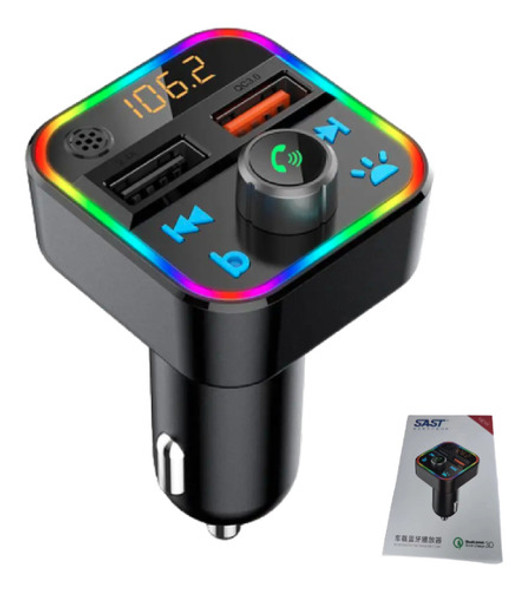 Transmisor Bluetooth Para Autos,2 Usb,sd,30w Por Medio De Fm 0