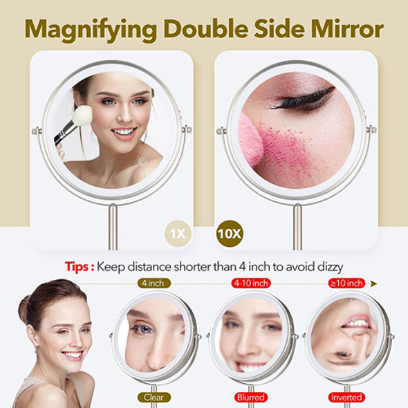 Espejo De Vanidad De Escritorio Recargable De 8 Pulgadas Con 1 Espejo De Vanidad De Escritorio Recargable De 8 Pulgadas Con 1