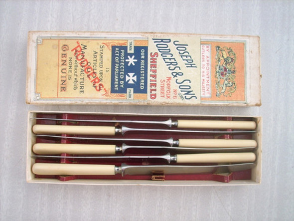 6 Antiguos Cuchillos Joseph Rodgers Acero Inoxidable 14 Cm 0