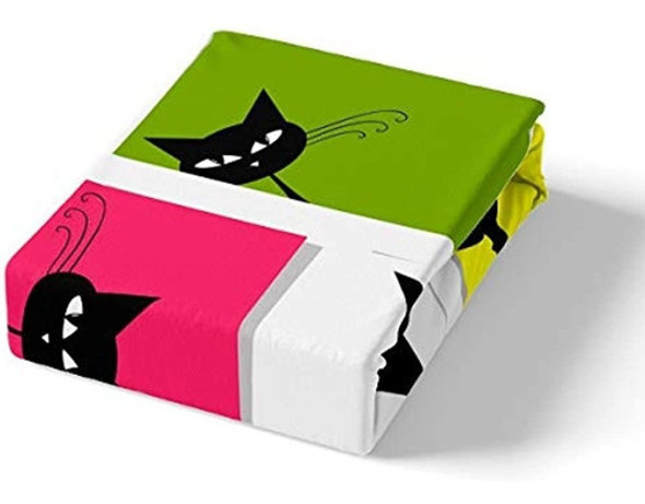 Juego De Ropa De Cama De Gato Negro Erosebridal, Funda De Ed 1