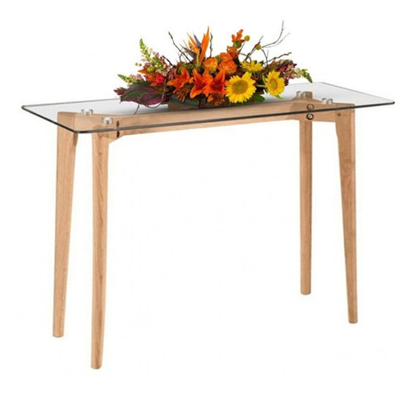 Mesa Auxiliar Consola Soho De Vidrio/madera De 100x32x75 Cm 0