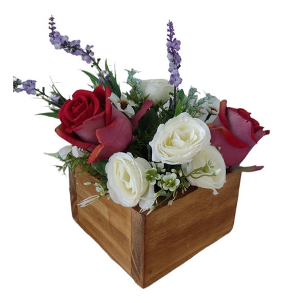 Arreglo De Rosas Y Flores Artificiales En Maceta Madera 0 Arreglo De Rosas Y Flores Artificiales En Maceta Madera 0