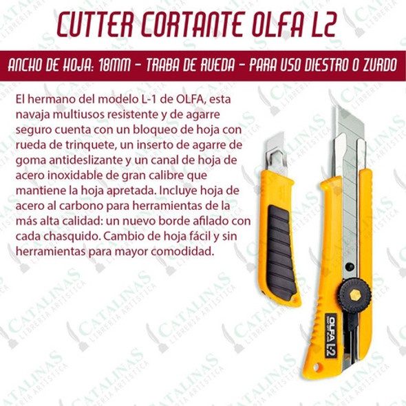 Cuchilla Cutter Cortante Marca Olfa Modelo L - 2 Microcentro 1 Cuchilla Cutter Cortante Marca Olfa Modelo L - 2 Microcentro 1