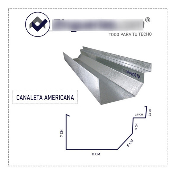 Combo Kit Canaleta P/techos 09 Mts -tiras 1 Mts Con 1 Bajada 1