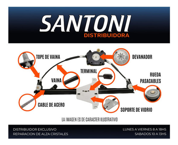 Cable Reparacion Levanta Vidrio Cristal Kia 1