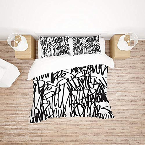 Juegos De Cama Queen Size Black Text Graffiti Juegos De Fund 0