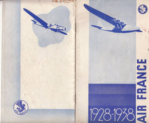 1938 Aerolina Air France Brochure Decimo Aniversario Raro 0