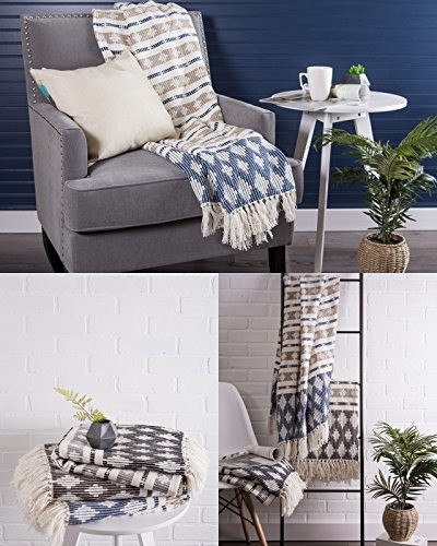 Dii Classic Colby Southwest Algodón Rayas Manta Con Flecos P 1