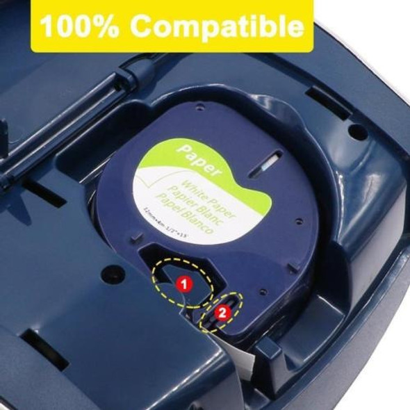 91330 91200 Compatible Para Dymo Letratag Cintas Papel Blanc 1