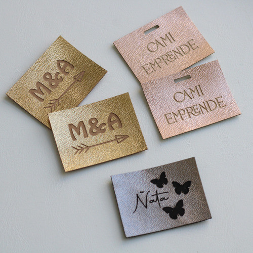 Etiquetas Eco Cuero Personalizadas Orificios X50u (5x1,5 Cm) 1