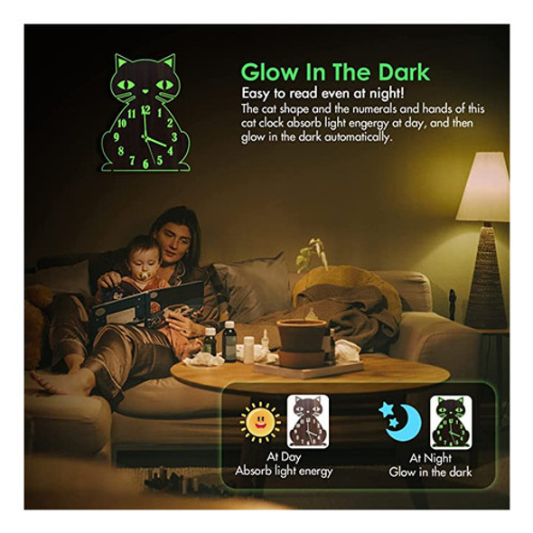 Lantoo Reloj De Pared Con Luz Nocturna, Reloj De Pared Lumi. 1 Lantoo Reloj De Pared Con Luz Nocturna, Reloj De Pared Lumi. 1