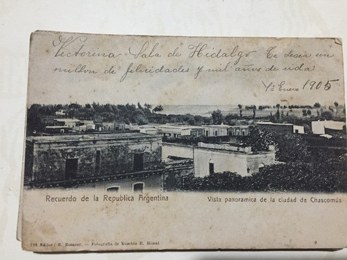 Postal Chascomus Vista Panoramica De La Ciudad 1905 0