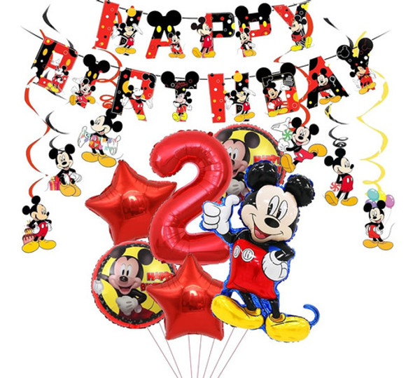 Mickey Cartoon Mouse Tema Suministros De Fiesta, Globos De F 0
