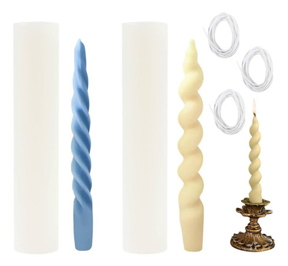 Molde De Silicona 20,2cm X 3,2cm Para Hacer Velas Torneada 1