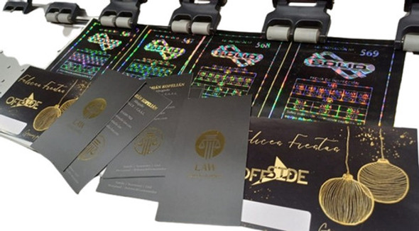 100 Tarjetas Personales Premium 9x5 Laminados - Troquelados Especiales Montados Stamping Sectorizados Oro Plata Etc 0