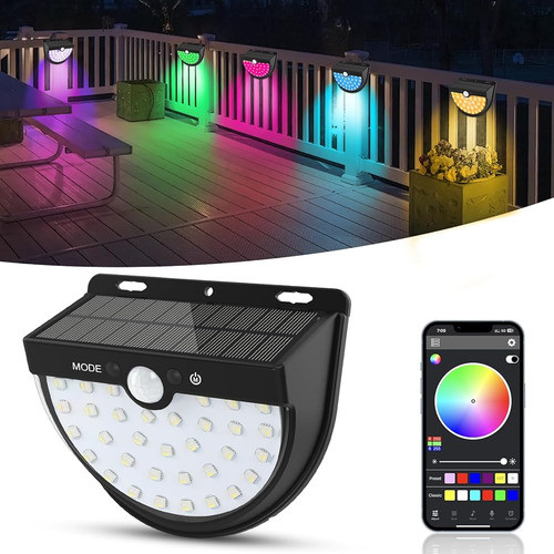 Luces De Valla Solar Ciavca Con Control De Aplicación, Color 0