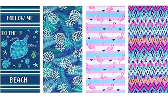 Paquete De 4 Toallas De Playa De Microfibra De 0 Paquete De 4 Toallas De Playa De Microfibra De 0