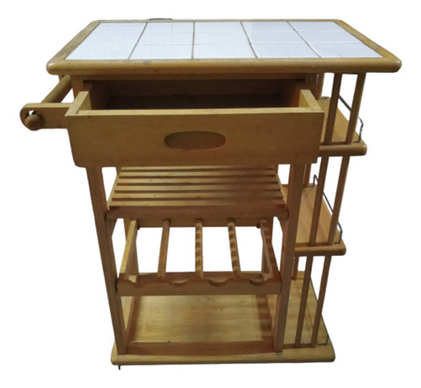 Mesa De Arrime Carrito Desayunador Con Estantes Excelente! 1