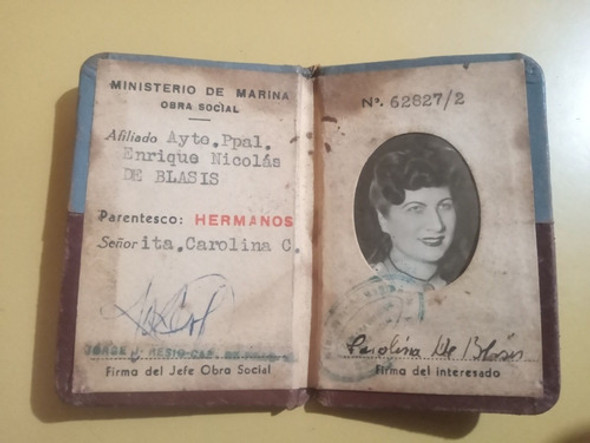Carnet Ministerio De Marina Obra Social 1