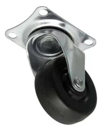 Rueda De Goma Negra Con Base Giratoria 50mm Mueble Bronzen 0