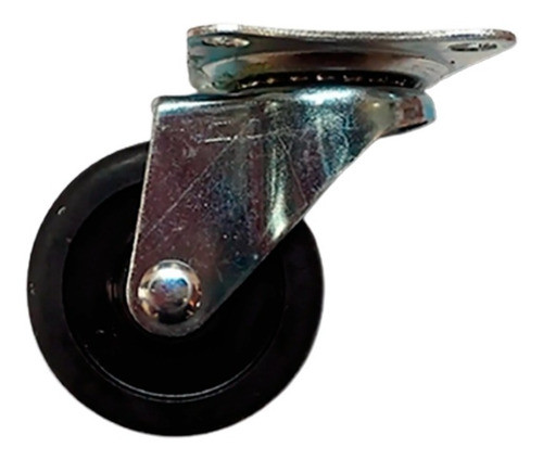 Rueda De Goma Negra Con Base Giratoria 50mm Mueble Bronzen 0